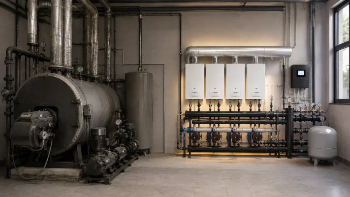 مقایسه سیستم Powergy با موتورخانه سنتی دیگ و مشعل